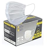 Perfetta Ultra - Disposable High Filtration Face Mask, 4-Layers, White Color, Premium Quality, Safety Mask, Breathable, Earloops, Pack of 50