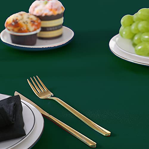 Cupuamon Rectangle Tablecloth 90x132 inch Washable Polyester Fabric Table Cloth for Wedding Party Dining Banquet Decoration（90x132, Hunter） by Cupuamon - Image 7