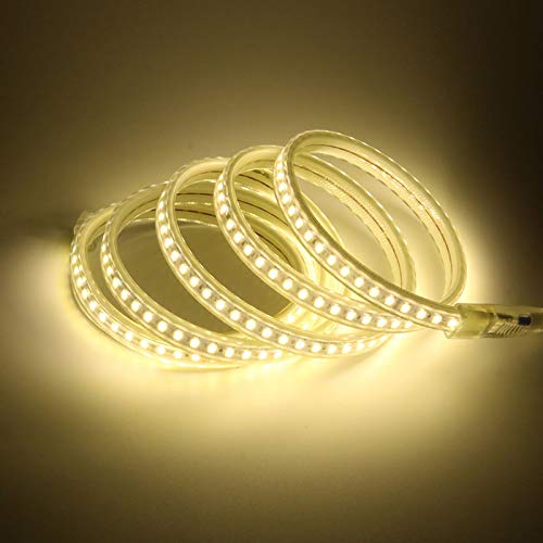 pcningled External 2M led Strip Light Newly Upgraded SMD 5730 240V IP67 Waterproof 120 LEDs/M 9W/M Cuttable Every 1M Ultra Bright Flexible Lighting for Indoor and Outdoor Use(White, 2M)