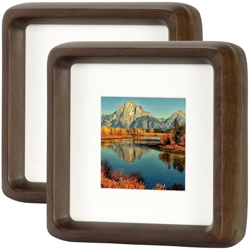HELPLEX 4x4 Matted to 3x3 Square Picture Frame Set of