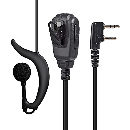 UAYESOK G Ring Security Radio Earpiece 2 Pin Walkie Talkie Headset for Kenwood TK3301 TK3501 Baofeng UV5R 888S GT3TP UV82 RETEVIS RT24 RT27 RT28 with PTT Mic Two Way Radio Accessories - Image 2
