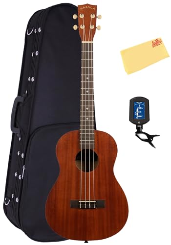 Kala MK-B Makala Baritone Ukulele Bundle with Case, Tuner, Austin Bazaar Instructional Video, and Polishing Cloth
