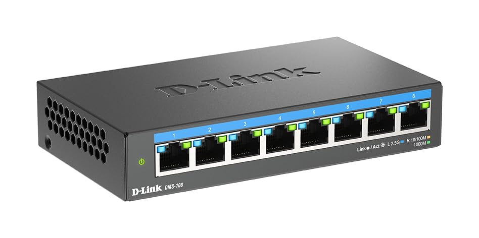Elimina los cortes de red con el switch 2.5G Multi-Gigabit compacto D-Link DMS-108 5