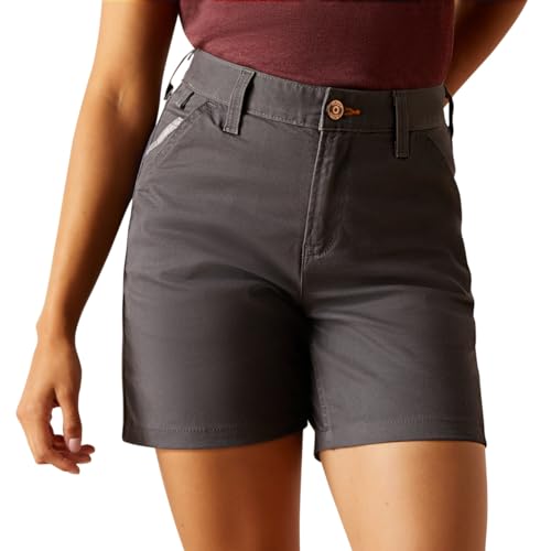 Image of ARIAT Women's Rebar Perfect Rise Made Tough 6 inch Short, Rebar Grey, 25