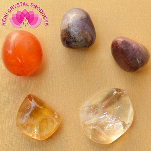 Image of Reiki Crystal Products Certified Natural Crystal Tumble Stone Kit | Multiple Crystal Stone Sets for Meditation, Reiki, Chakra & Spiritual Practices