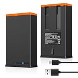 5000mAh Rechargeable Lithium Battery Pack for Edge EM8 Series Cellular Trail Camera, 2 Pack Trail Camera Replacement Battery Compatible with Moultrie Edge, Edge Pro, Edge 2, Edge 2 Pro, USB-C Charging