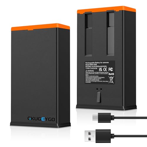 5000mAh Rechargeable Lithium Battery Pack for Edge EM8 Series Cellular Trail Camera, 2 Pack Trail Camera Replacement Battery Compatible with Moultrie Edge, Edge Pro, Edge 2, Edge 2 Pro, USB-C Charging