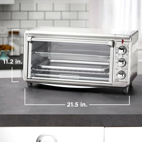 Black+Decker TO3265XSSD Crisp 'N Bake Air Fry Toaster Oven, 8-Slice, 5 Cooking Functions, 60 Minute Timer, Stainless Steel thumb #7