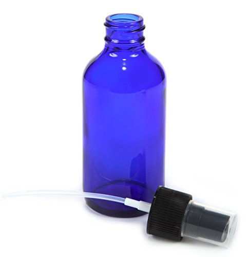 6, Cobalt Blue, 4 oz Glass Bottles, with Black Fine Mist Sprayer - Thumbnail 5