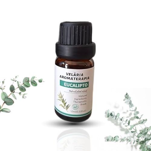 Velària Aceite Esencial de Eucalipto 100% Natural Orgánico y Puro. Aromaterapia, Humidificador Grado Terapéutico, Frasco con Goteo 30ml frasco mediano