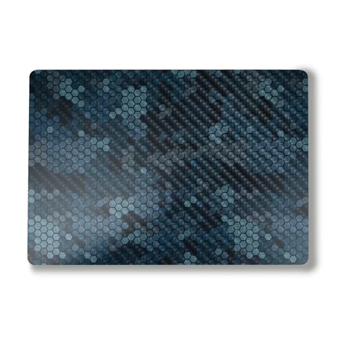 Image of Carbon Fiber Laptop Skin Compatible with Alienware M18 R2 (2024) - Blue Hexa Camo - Premium 3M Vinyl Protective Wrap Decal Cover - Easy to Apply | Crafted in The USA by MightySkins