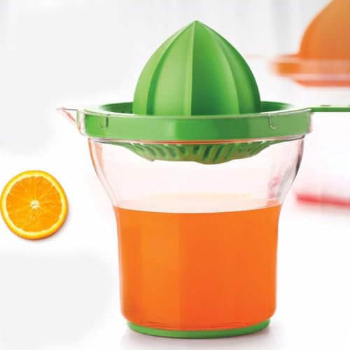 Image of Premium Manual Citrus Juicer with Strainer | Lemon Squeezer & Orange Juicer | Hand Press Juicer with Seed Separator & Juice Collector Bowl | Easy to Use Kitchen Tool (Green)