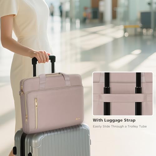 KIZUNA Laptop Bag 13.3 Inch Computer Shoulder Case Sleeve Briefcase For 14" MacBook Pro M3 2023/M2 M1 Max /13.6" New MacBook Air M2/14 Yoga Slim 7x/14.5" XPS 14/Latitude 5450,Khaki by KIZUNA - Image 6