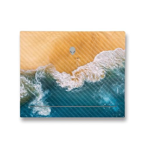 Image of MightySkins Carbon Fiber Skin Compatible with Alienware X14 R2 (2023) Full Wrap Kit - Sea and Sand | Protective, Durable Textured Carbon Fiber Finish | Easy to Apply & Change Styles | Made in The USA