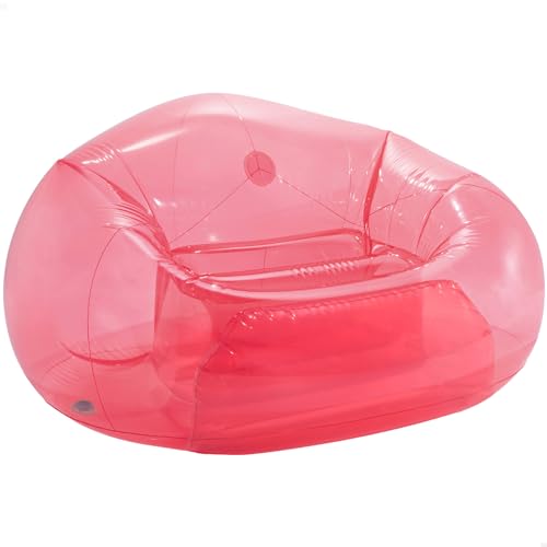 Intex 66501 Rosa Beanless Sillón Hinchable, Transparente, Muebles Hinchables, Medidas 137x127x74 cm, Cómodo Capacidad para 1 Persona, Peso Máx. 100 kg, Fácil de Hinchar, Portátil, Puff Hinchable