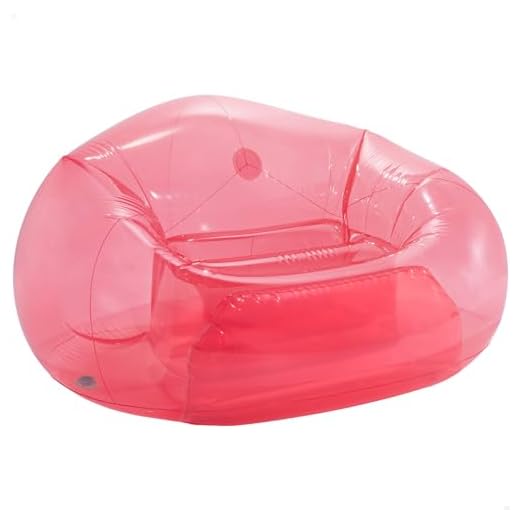 Intex 66501 Rosa Beanless Sillón Hinchable, Transparente, Muebles Hinchables, Medidas 137x127x74 cm, Cómodo Capacidad para 1 Persona, Peso Máx. 100 kg, Fácil de Hinchar, Portátil, Puff Hinchable
