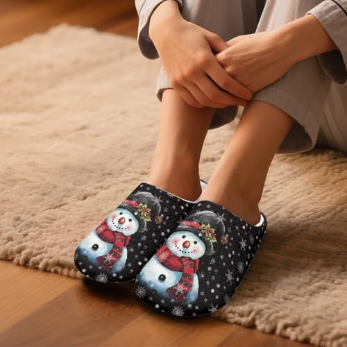 Winter Warm Slippers for Women Soft Plush Cozy House Slippers for Indoor Outdoor Christmas Slip-on Footwear4