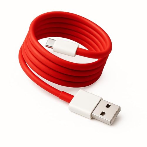 Image of Original Fast USB to Type C SuperVooc /Dash Fast Charging Charger Cable Compatible with Oneplus 12 /12r /11 /11r /10r,10t,10,10 pro,9 Pro,8,8T,7t,7t Pro,6,Nord,4,3,2,Ce2 Lite (3+3 Month Warranty)
