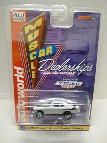 Auto World SC394-4B Muscle Car Dealerships 1970 Nova Yenko Deuce HO Scale Electric Slot Car - Silver with Black