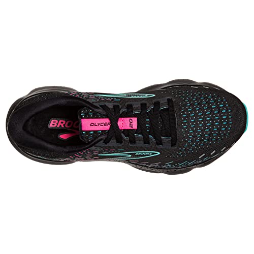 Brooks Women's Glycerin 20 Neutral Running Shoe - Black/Blue Light/Pink - 9.5 Medium #TOP5