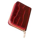 SEWCHICS Fashion Wallet Card Organizer Multi-card Holder Small Red Pu Leather Accordion Coin Purse for Women Travel and Daily Use