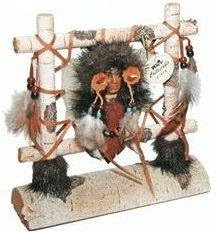 Native American Birch Tabletop Mandela Sculpture, 8-inch