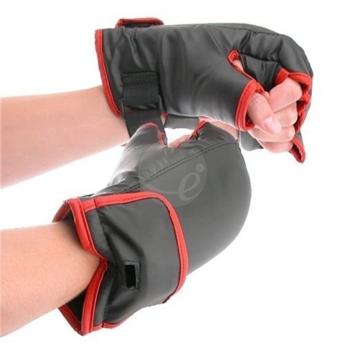 2x Game Boxing Gloves for Nintendo Wii Remote and Nunchuk - Black / Red Trim