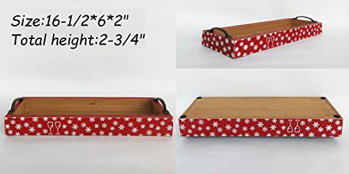 Collective Home - Serving Trays, Rectangular Tray With Handles, Vintage Wooden Decorative Tray, Rustic Serving Trays For Living Room Bedroom (Christmas) #TOP1