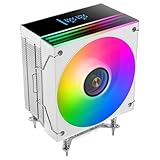 Mars Gaming MCPU LCD, Disipateur CPU 300W TDP, 6x Heatpipes HCT, Ventilateur 120mm, Écran LCD, ARGB Dual Zone Infinity Mirror, Noyau de Cuivre Hyperbalancé, Compatibilité Intel et AMD, Blanc