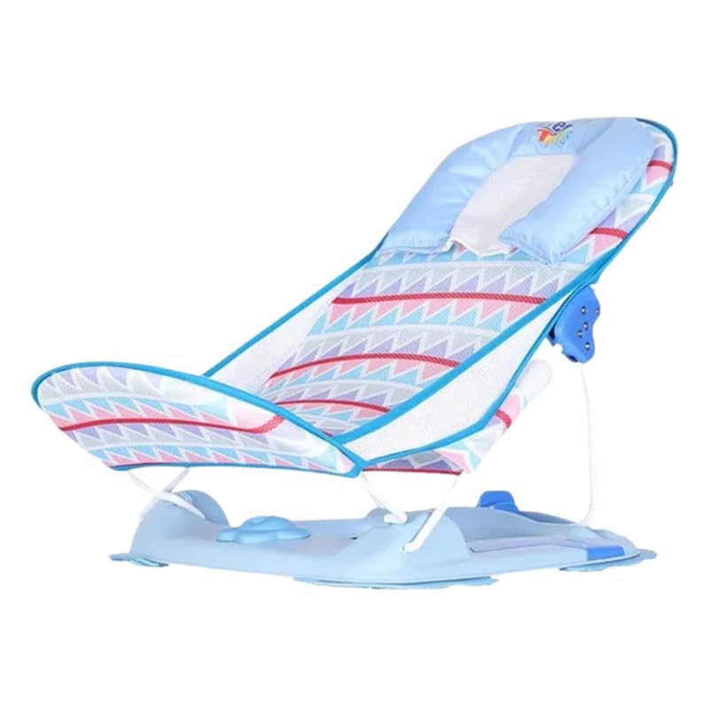 Image of Steelbird Foldable Baby Bather | Baby Bath Chair Seat with 3-Position Recline | Soft Mesh Support | Comfortable & Safe Bathing | Anti-Slip Design | Infant Bathing Chair for Newborns & Toddlers (Blue)