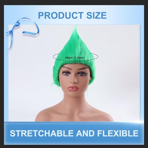 Image of Green Wigs for Funny Men Silly Crazy Wig for Christmas Costume Cosplay and Party
