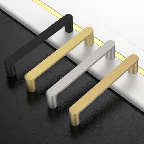 Image of Asidrama 5 Pack 5 Inch(128mm) Champagne Bronze Cabinet Pulls Heavy-Duty Solid Kitchen Cabinet Handles Champagne Gold Drawer Hardware for Bathrooms Cabinets
