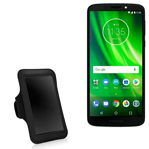 BoxWave Case Compatible with Motorola Moto G6 Play - Sports Armband, Adjustable Armband for Workout and Running for Motorola Moto G6 Play - Jet Black