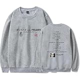 OLLQSB Damiano David Funny Little Fears Album Crewneck Sweatshirt con Capucha para Hombre Y Mujer, Mangas Largas, Cómodas Y Elegantes, Estampadas,Gris,M