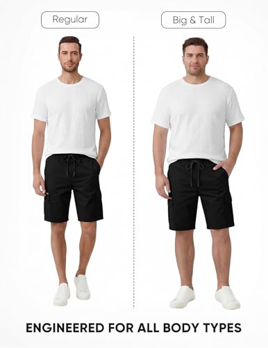 Image of JMIERR Mens T-Shirt Casual Stretch Solid Crewneck Short Sleeve Tees Textured Shirts