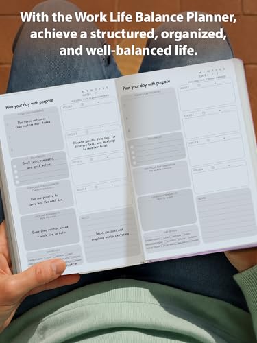 Image of DOODLE Work Life Balance Planner - A5 Undated 6 Months Planner | Productivity, Goal Setting & Self-Care Gratitude Journal | Monthly + Daily Planning | Hard Cover | 200+ Stickers | Balance Pro