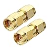 TengKo RF coaxiale adapter connector SMA coax jack connector SMA mannelijk naar SMA mannelijk (2 Pack)