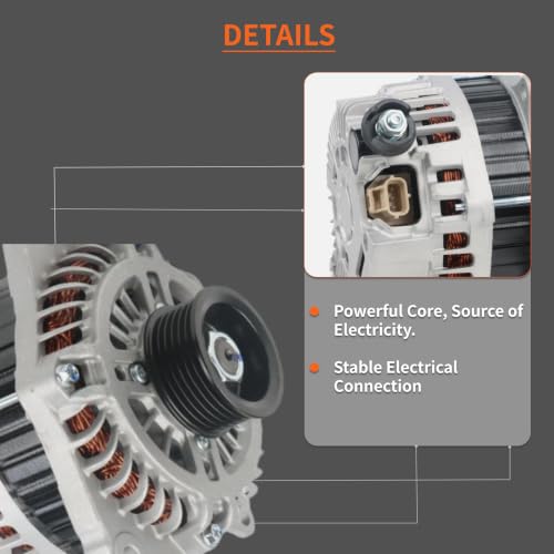 NB-BOTA Alternator Compatible with Ford Edge, Fusion,Taurus&For Lincoln MKS,MKX,MKZ&For Mercury Sable-3.5L 3.7L-REPLACE#A3TJ1291,A3TJ2891,8G1T10300AC,8G1Z10346A,7T4T10300AD,7T4Z10346A,11273 by NB-BOTA - Used condition - Image 6