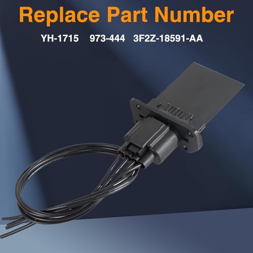 Image of HVAC Blower Motor Resistor with Connector Wire Harness Compatible with Ford F-150 F-250 F-350 Super Duty Escape Expedition Mustang Lincoln Mercury Mariner Replace #: 3F2Z-18591-AA, YH-1715