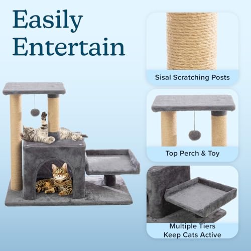 Torre para gatos pequeña 24.5 pulgadas gris miniatura 4