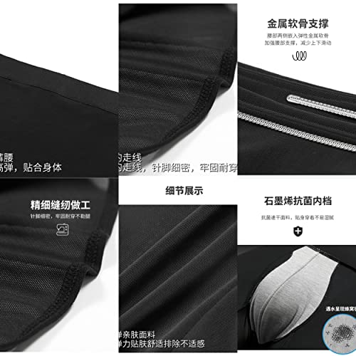 BaronHong Shorts de cintura alta masculino controle de barriga modelador corporal cueca modelador st