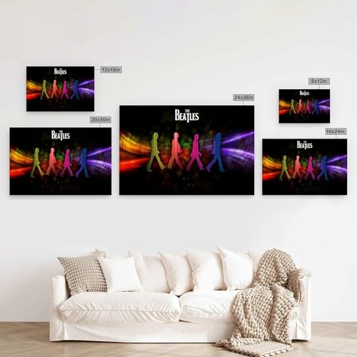 REOTTO Poster des Beatles sur toile – Impression d’art moderne pour chambre à coucher – 50 x 75 cm - Les Beatles, Paul McCartney, John Lennon, RIngo Starr, George Harrison REOTTO Poster des Beatles sur toile - Impression d'art moderne pour chambre à coucher - 50 x 75 cm – Image 3
