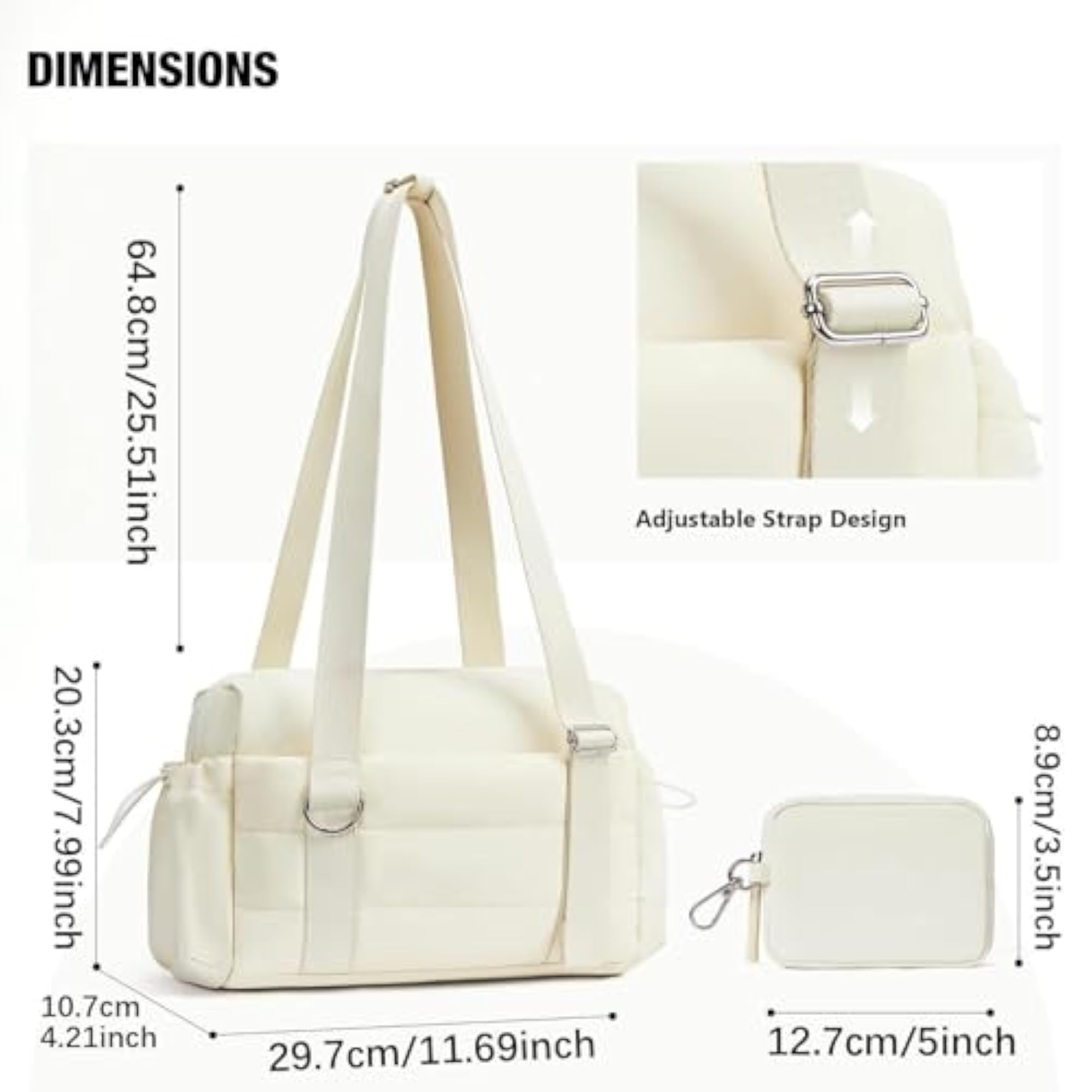 Women's Travel Gym Bag with Removable Wallet