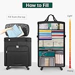 Expandable Luggage Collapsible Suitcase with Wheels Large Foldable Travel Bag Rolling Duffle Bag for Men Women, Black - Image 3