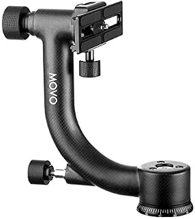 Movo GH600 Vertical, Portrait Mount Carbon Fiber Gimbal Tripod Head with Arca-Swiss Quick-Release