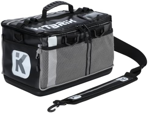 KitBrix Waterproof Gym Duffel Bag, Under Seat Cabin Bag 39x24x24 - Solid Reinforced Base - Built for Wet & Muddy Kit - Multi-Use: Swimming, Football, Camping, Travel, Triathlon Transition Bag