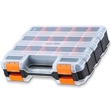 Andalus Double Sided Storage Box with 18 Compartments - Durable Plastic Organizer for Small Hardware Parts, Screws, Nuts, and Bolts (1 Pack, 12.6...