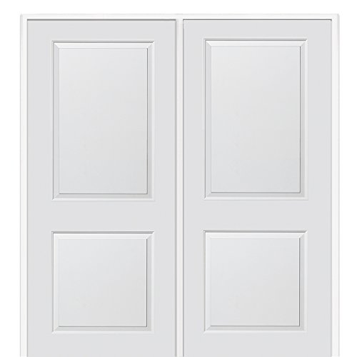 National Door Company ZZ365079R Solid Core, Molded, 2-Panel, Right Hand Active, Prehung Interior Double Door, 60' x 80' on 6-9/16' Jamb, MDF