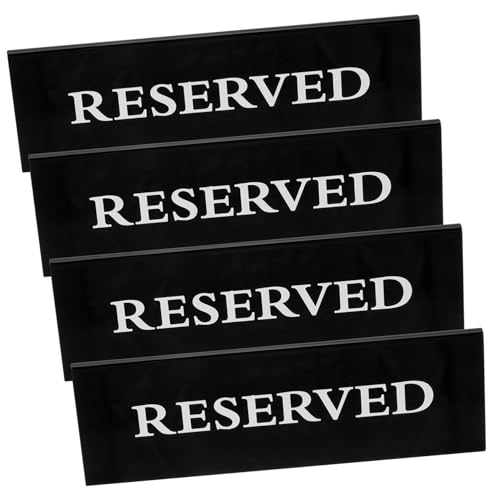 VICASKY Acrylic Reserved Table Signs Event Decor Table Signs for Wedding Party Banquet Restaurant 4pcs Cards
