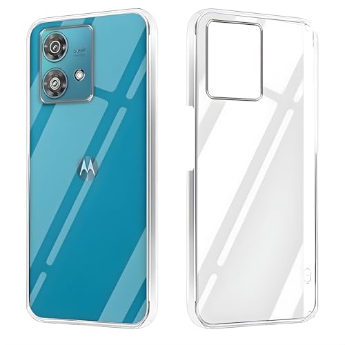 Image of Lifetime Anti-Yellow Clear Back Cover Case for Motorola Edge 40 Neo (Sleek Crystal Hard Back | Shockproof Protection with Camera Protection)
